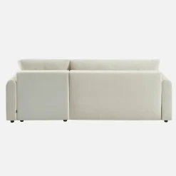 Sofá cama esquinero reversible de tela con arcón, 3 plazas