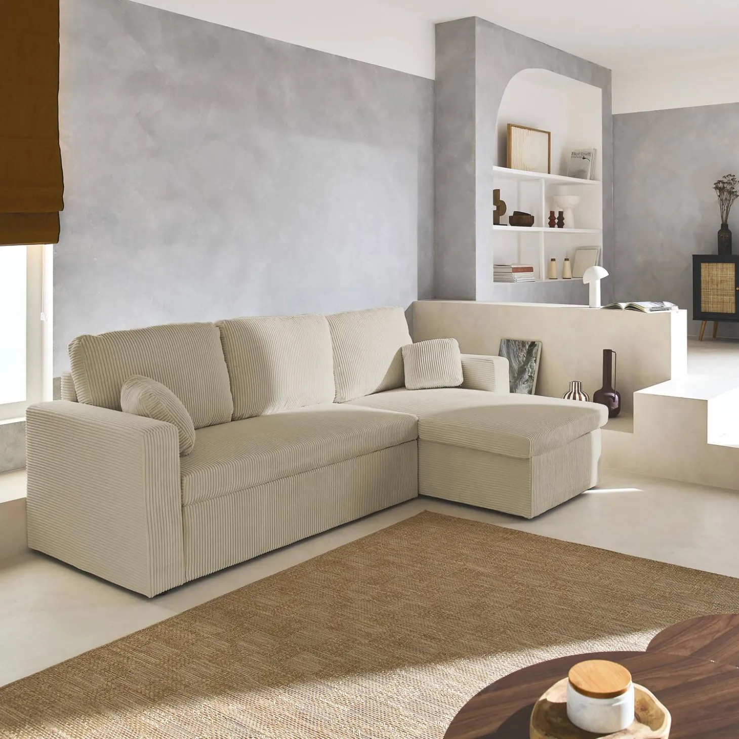 Sofá cama esquinero reversible, 3 plazas