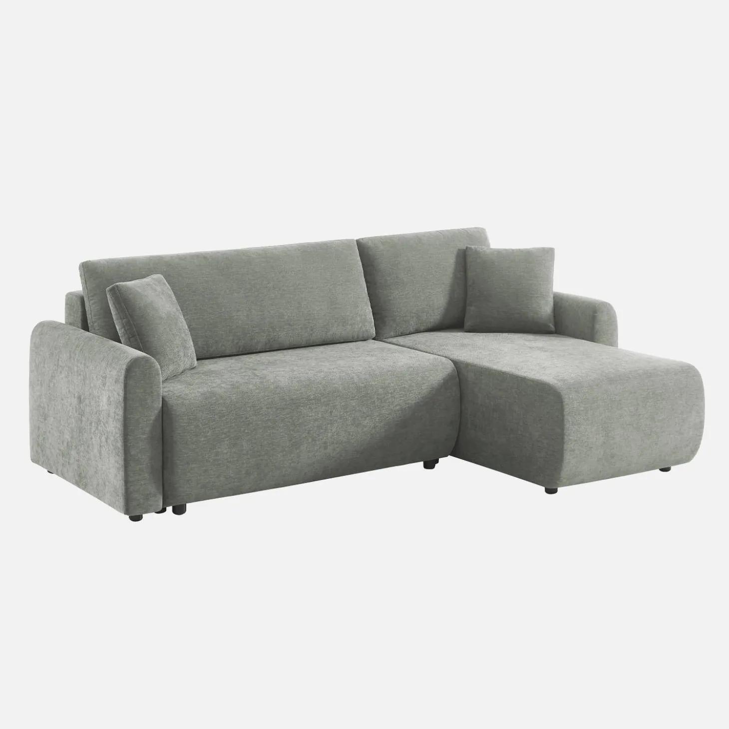 Sofá cama esquinero reversible de tela con arcón, 3 plazas