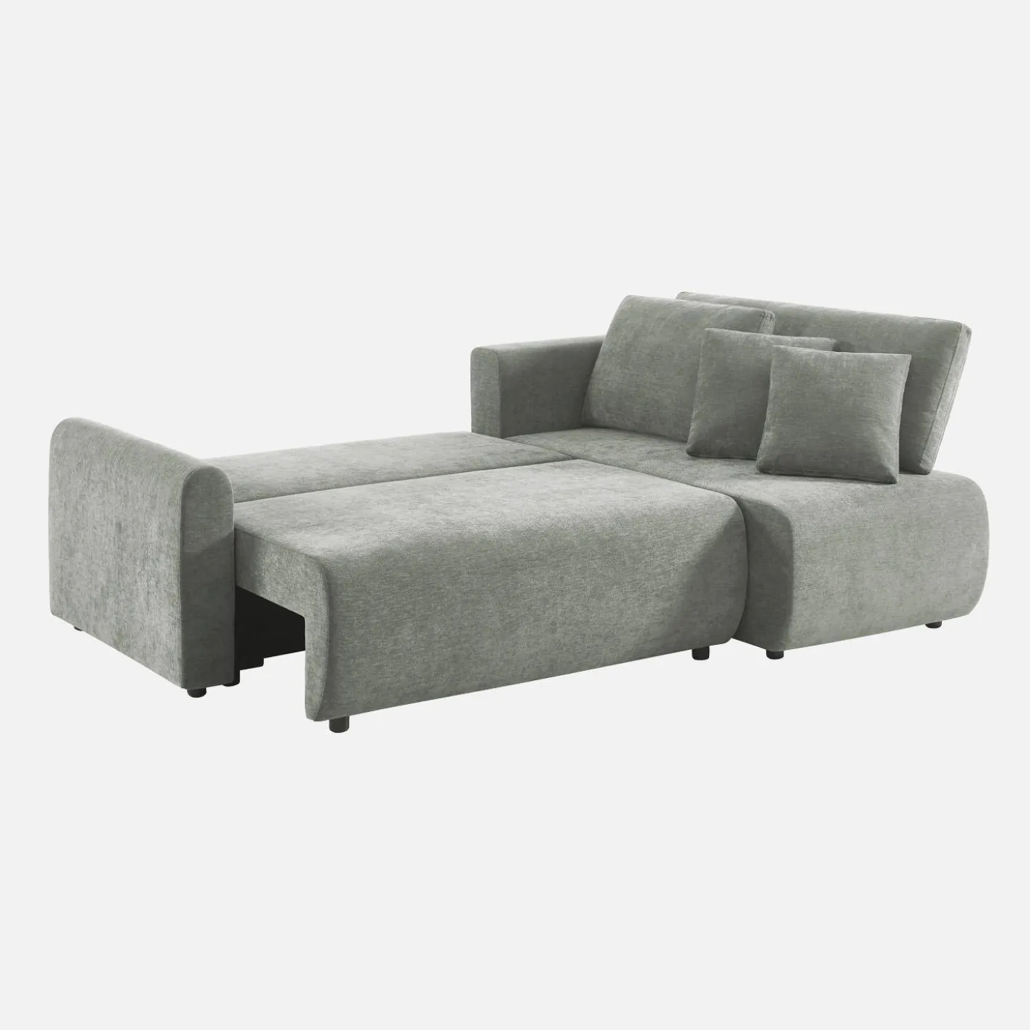 Sofá cama esquinero reversible de tela con arcón, 3 plazas