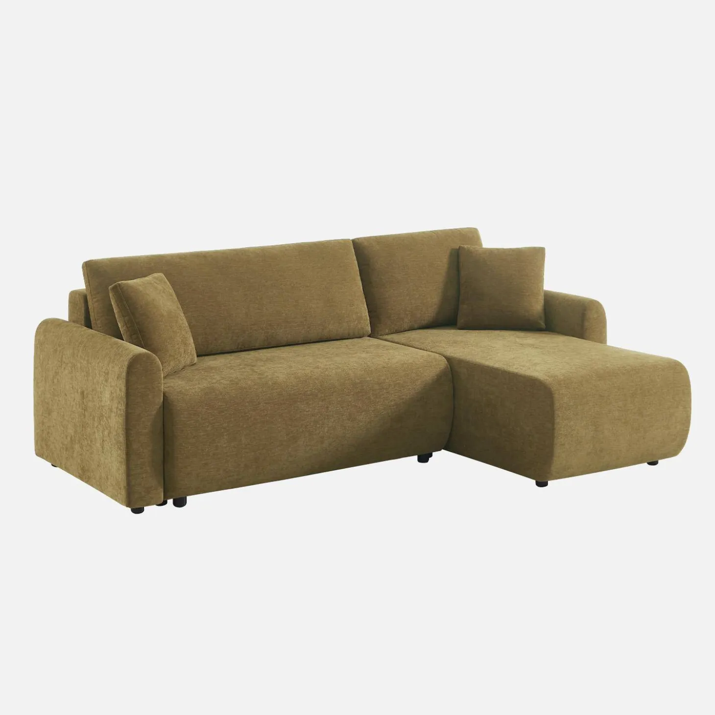 Sofá cama esquinero reversible de tela con arcón, 3 plazas