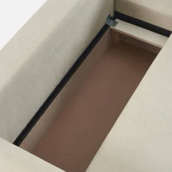 Sofá cama esquinero reversible de tela con arcón, 3 plazas