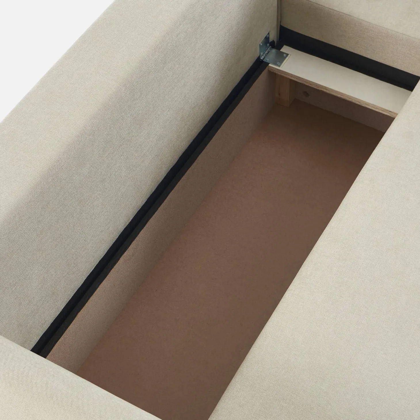 Sofá cama esquinero reversible de tela con arcón, 3 plazas