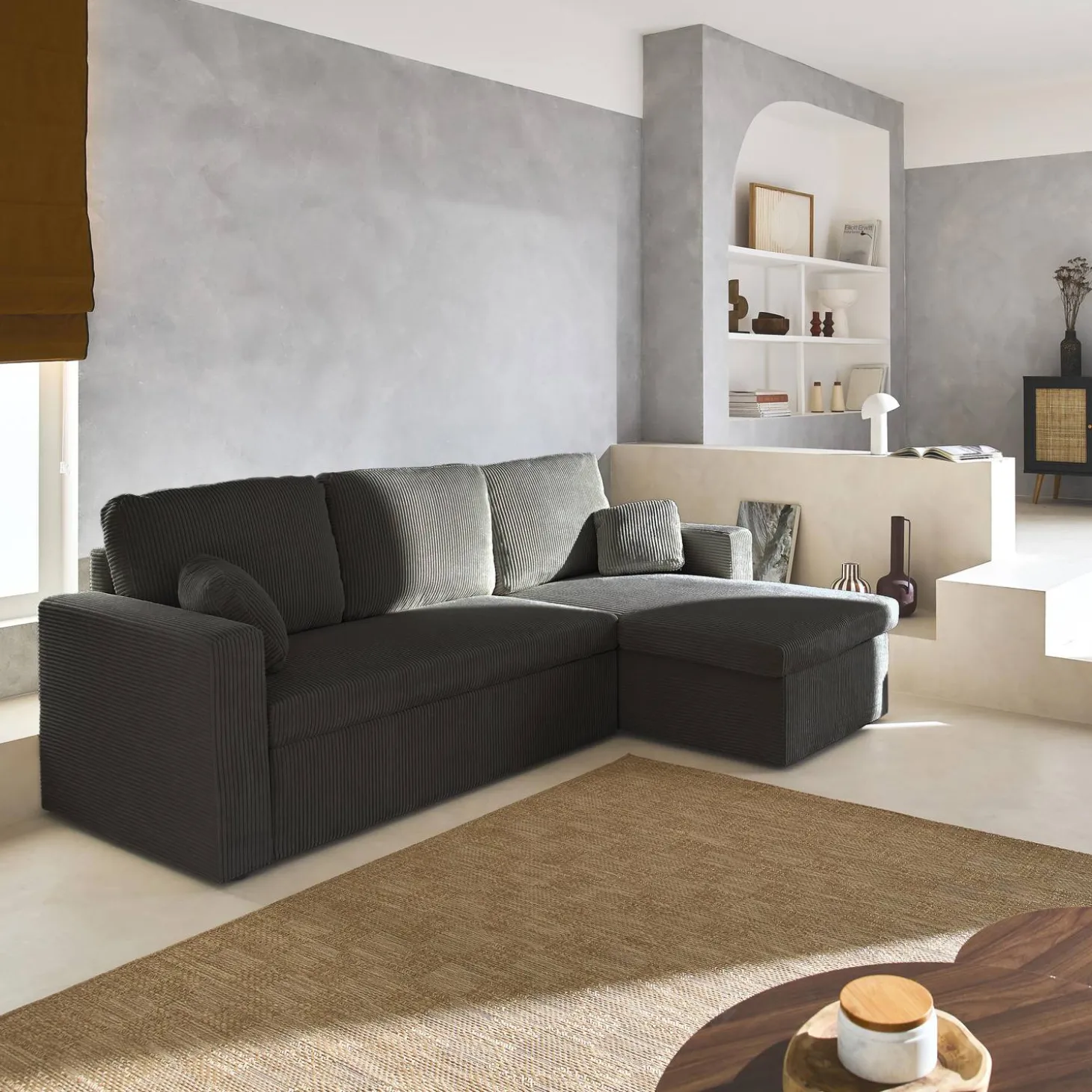Sofá cama esquinero reversible, 3 plazas