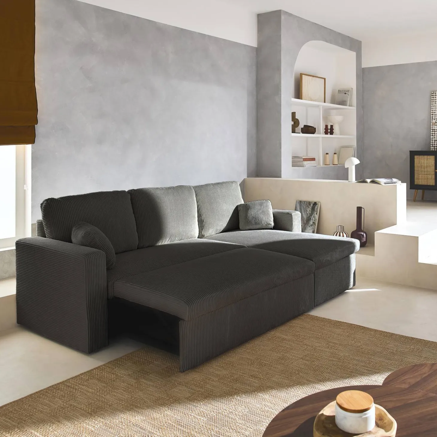 Sofá cama esquinero reversible, 3 plazas