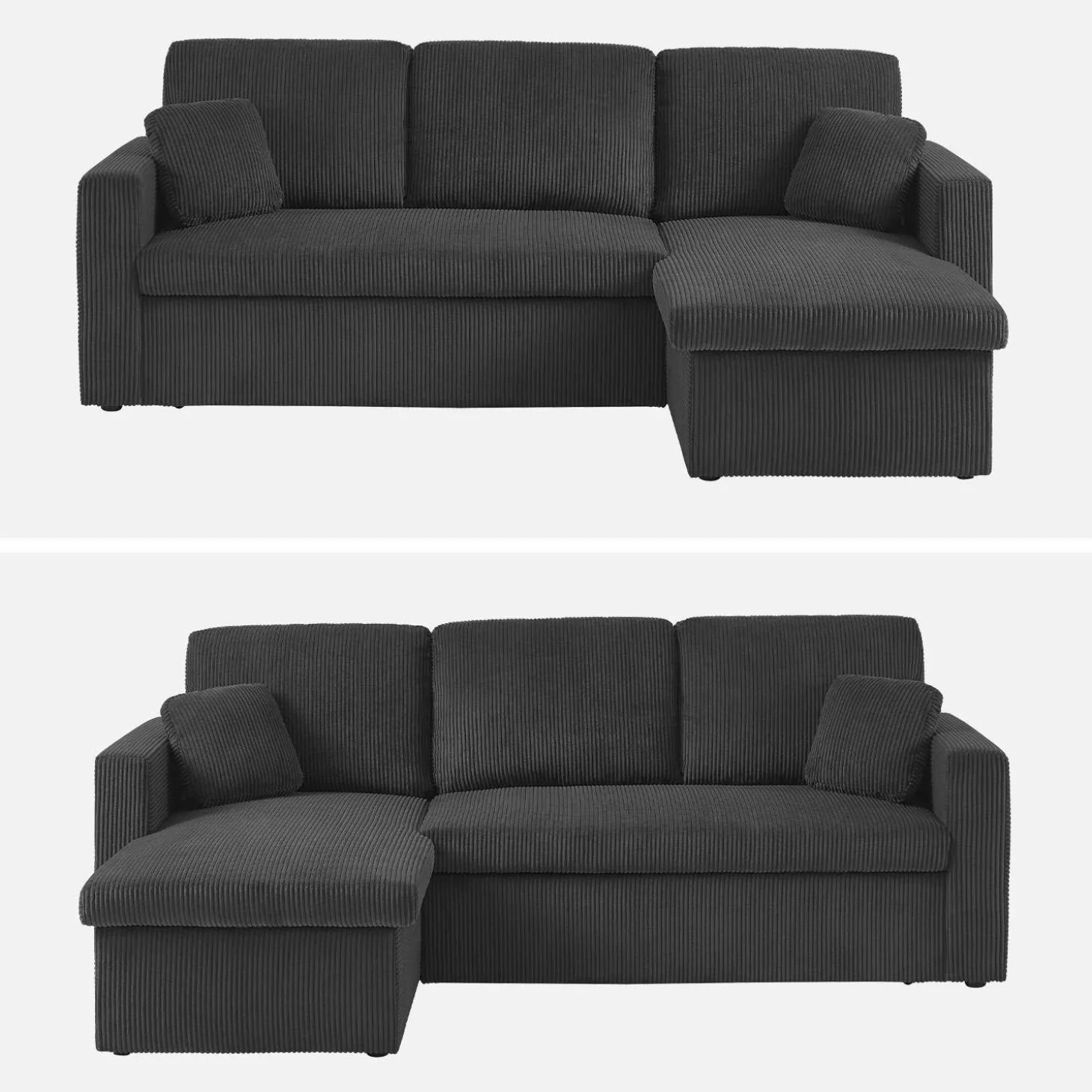 Sofá cama esquinero reversible, 3 plazas