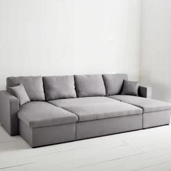 Sofá cama panorámico de 4 plazas en tela
