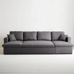Sofá cama panorámico de 4 plazas en tela