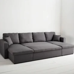 Sofá cama panorámico de 4 plazas en tela