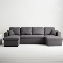 Sofá cama panorámico de 4 plazas en tela