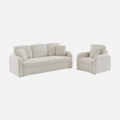 Sofá de 3 plazas y un sillón borreguito