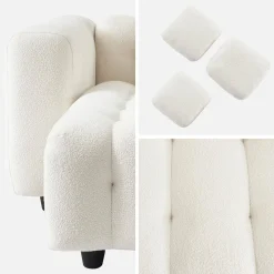 Sofá de borreguito texturizado esquinero reversible, 4 plazas