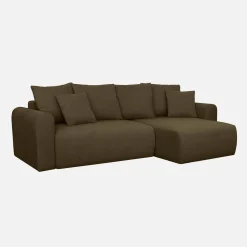 Sofá de chenilla esquinero reversible, 3 plazas