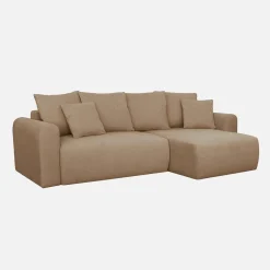 Sofá de chenilla esquinero reversible, 3 plazas