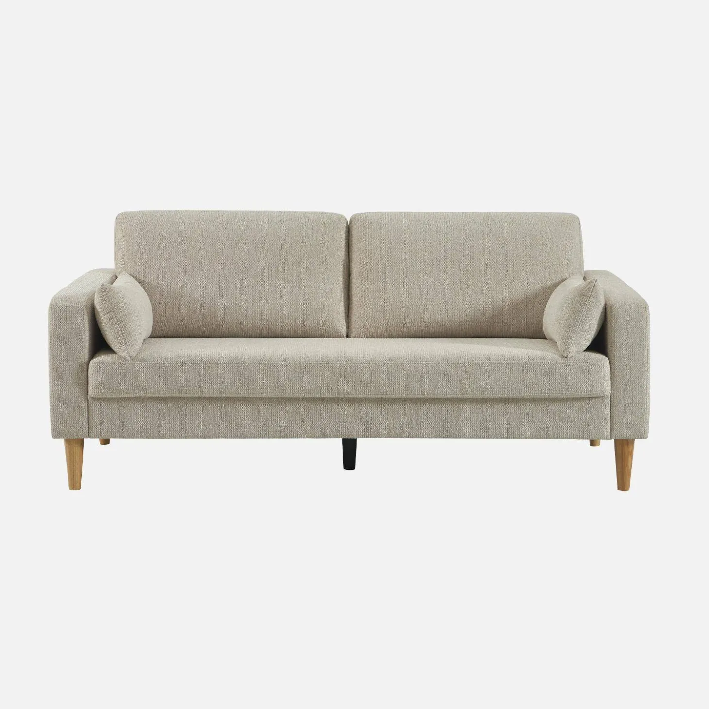 Sofá de madera de hevea y tela chenilla, 3 plazas