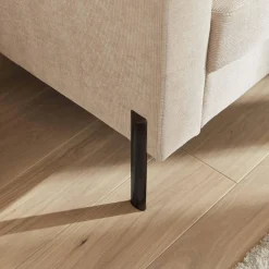 Sofá de pana con patas de metal, 2 plazas