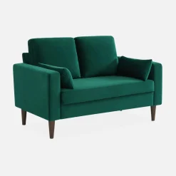 Sofá de terciopelo de 2 plazas