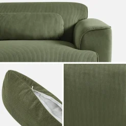 Sofá de terciopelo pana fina, 3 plazas