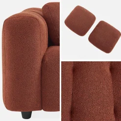 Sofá en borreguito texturizada, 3 plazas
