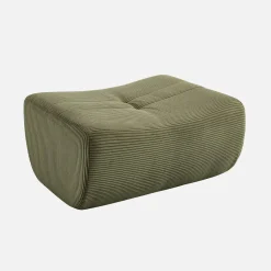 Sofá esquinero modular con reposapiés de terciopelo acanalado, 5 plazas
