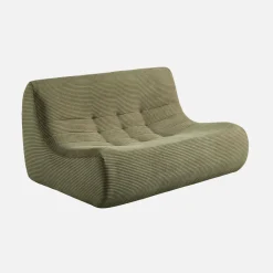 Sofá esquinero modular con reposapiés de terciopelo acanalado, 5 plazas