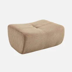 Sofá esquinero modular con reposapiés de terciopelo acanalado, 5 plazas