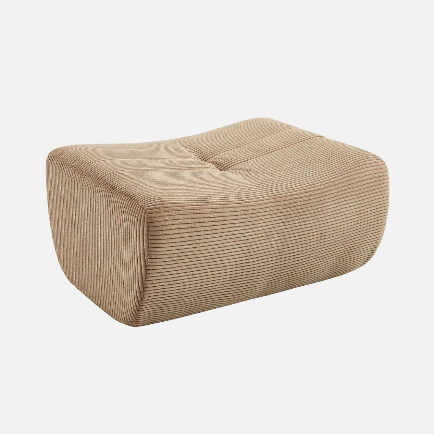 Sofá esquinero modular con reposapiés de terciopelo acanalado, 5 plazas