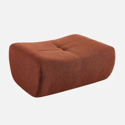 Sofá esquinero modular con reposapiés de borreguito texturizada, 5 plazas