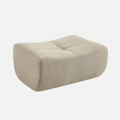 Sofá esquinero modular con reposapiés de borreguito texturizada, 5 plazas