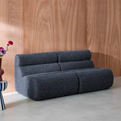 Sofá modular con efecto alpaca, 2 plazas