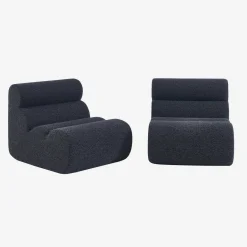 Sofá modular con efecto alpaca, 2 plazas