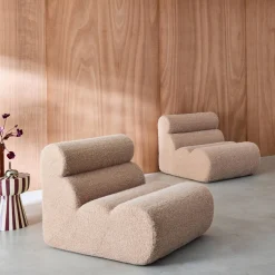 Sofá modular con efecto alpaca, 2 plazas