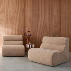 Sofá modular con efecto alpaca, 2 plazas