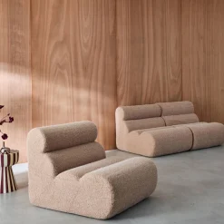 Sofá modular con efecto alpaca, 3 plazas