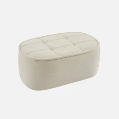Sofá modular de borreguito texturizada con reposapiés, 3 plazas