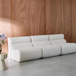Sofá modular de borreguito texturizado, 3 plazas