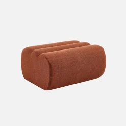 Sofá modular de borreguito con reposapiés, 3 plazas