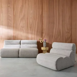 Sofá modular de borreguito texturizado, 3 plazas