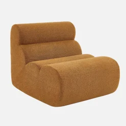Sofá modular de borreguito con reposapiés, 3 plazas
