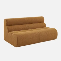 Sofá modular de borreguito con reposapiés, 3 plazas