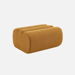 Sofá modular de borreguito con reposapiés, 3 plazas