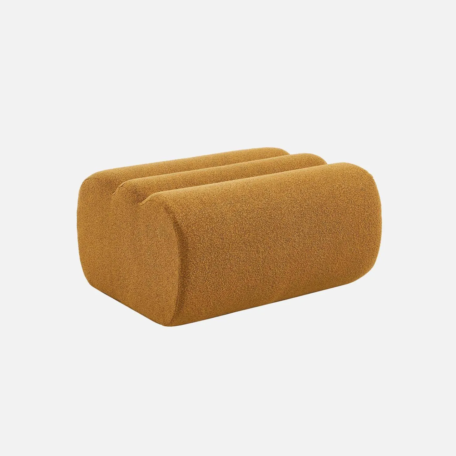 Sofá modular de borreguito con reposapiés, 3 plazas