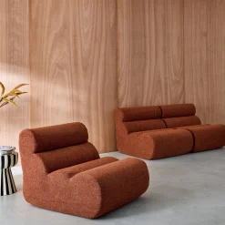 Sofá modular de borreguito texturizado, 3 plazas