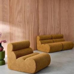 Sofá modular de borreguito texturizado, 3 plazas
