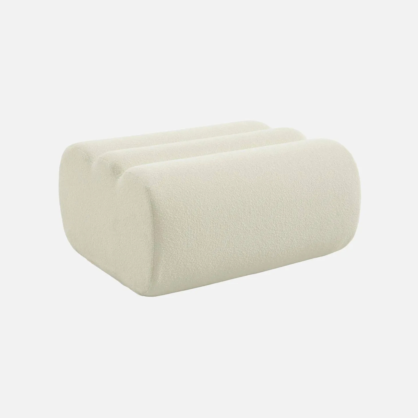Sofá modular de borreguito con reposapiés, 3 plazas