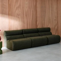 Sofá modular de borreguito texturizado, 3 plazas