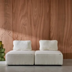 Sofá modular de borreguito, 2 plazas