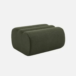 Sofá modular de borreguito con reposapiés, 3 plazas