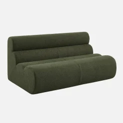 Sofá modular de borreguito con reposapiés, 3 plazas