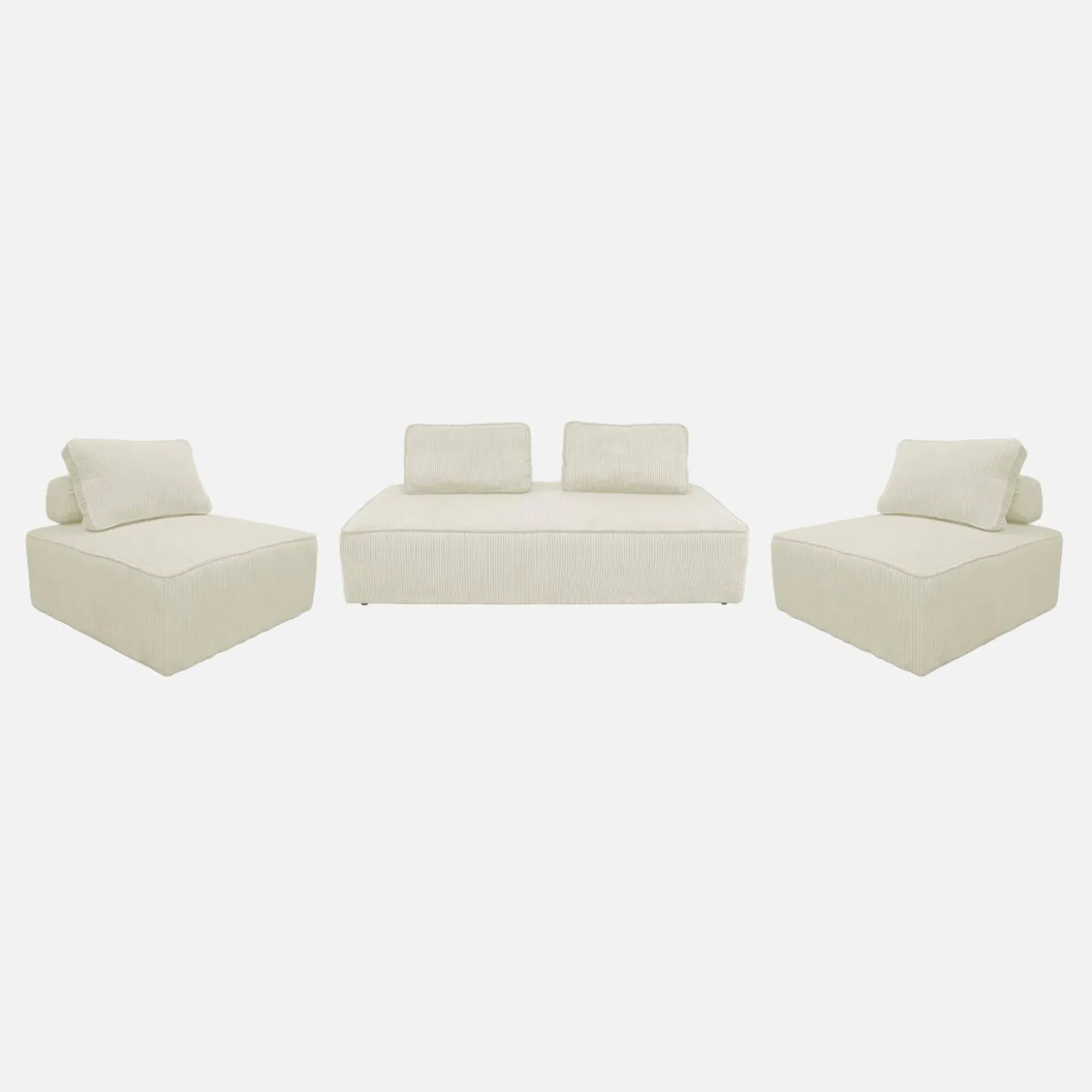 Sofá modular de pana, 4 plazas